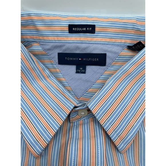 Tommy Hilfiger Men’s Size 18 (34-35)Button Down Collared Dress Shirt Relaxed Fit - Picture 6 of 8